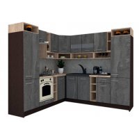 Bucatarie de Colt COSSY NEW ST. 230-250, Wenge / Decor K352